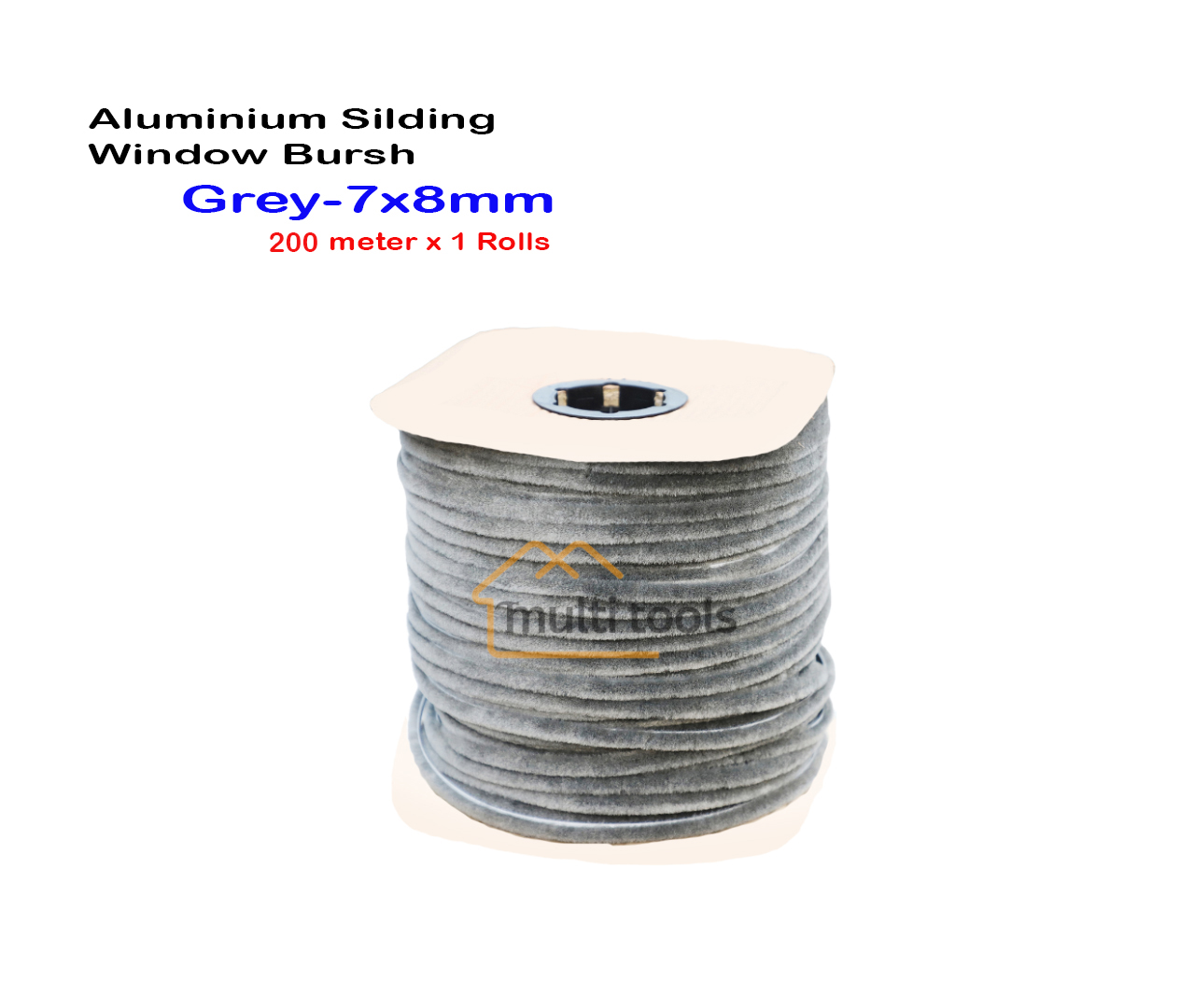 200M Aluminium Silding Window Bursh Grey 7X8Mm